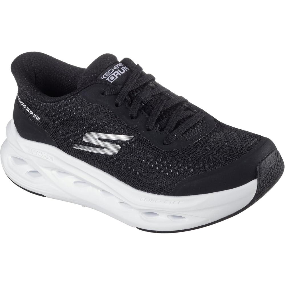 imageSkechers Womens Max Cushioning Glide Step Hartford Hands Free SlipinsBlackWhite