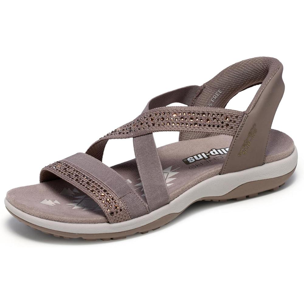 imageSkechers Womens Reggae SlimSummer Sparkle SandalMocha