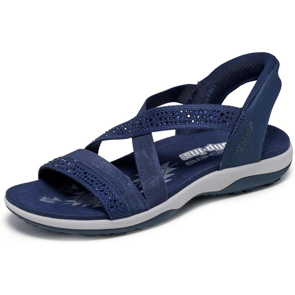 imageSkechers Womens Reggae SlimSummer Sparkle SandalNavy
