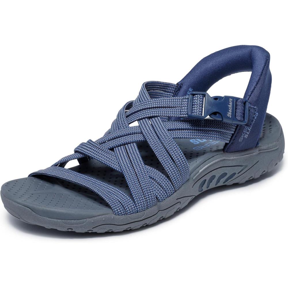 imageSkechers Womens ReggaeMorning Light Slide SandalNavyBlue