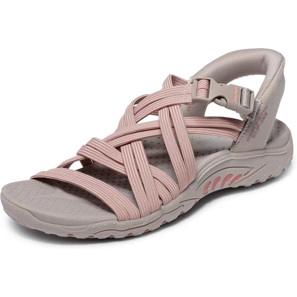imageSkechers Womens ReggaeMorning Light Slide SandalTaupeCoral