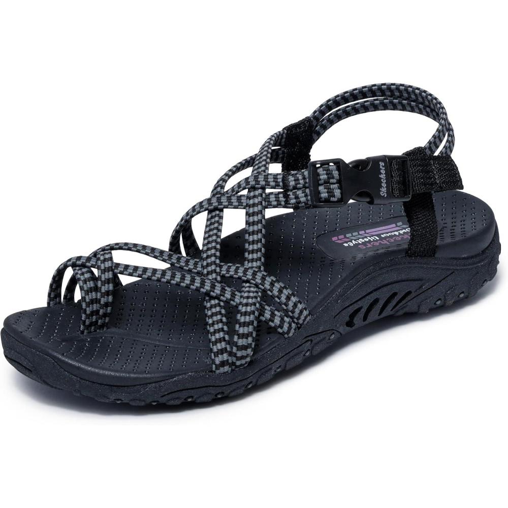 imageSkechers Womens ReggaePerfect Duo Sport SandalBlackGrey
