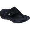 Skechers Women’s 3pt Wedge Flip-Flop(Black/Black)