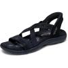 Skechers Women’s Reggae Slim-Summer Sparkle Sandal(Black/Black)