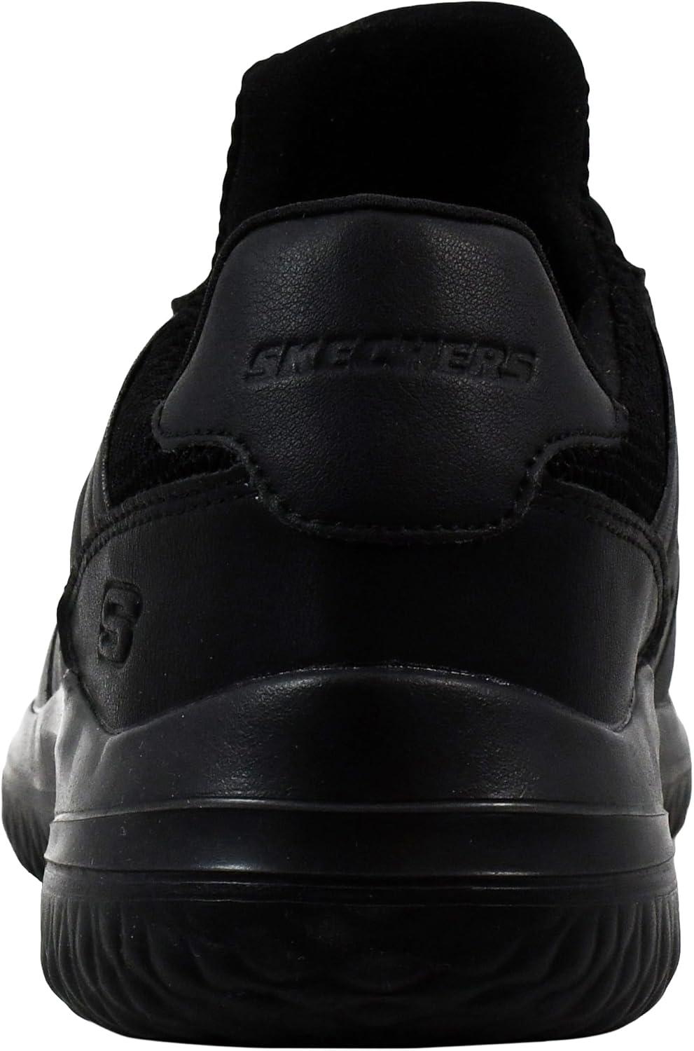 imageSkechers Mens Delson 30  Ezra Leather Bungee Lace Slip on SneakersBlackBlack