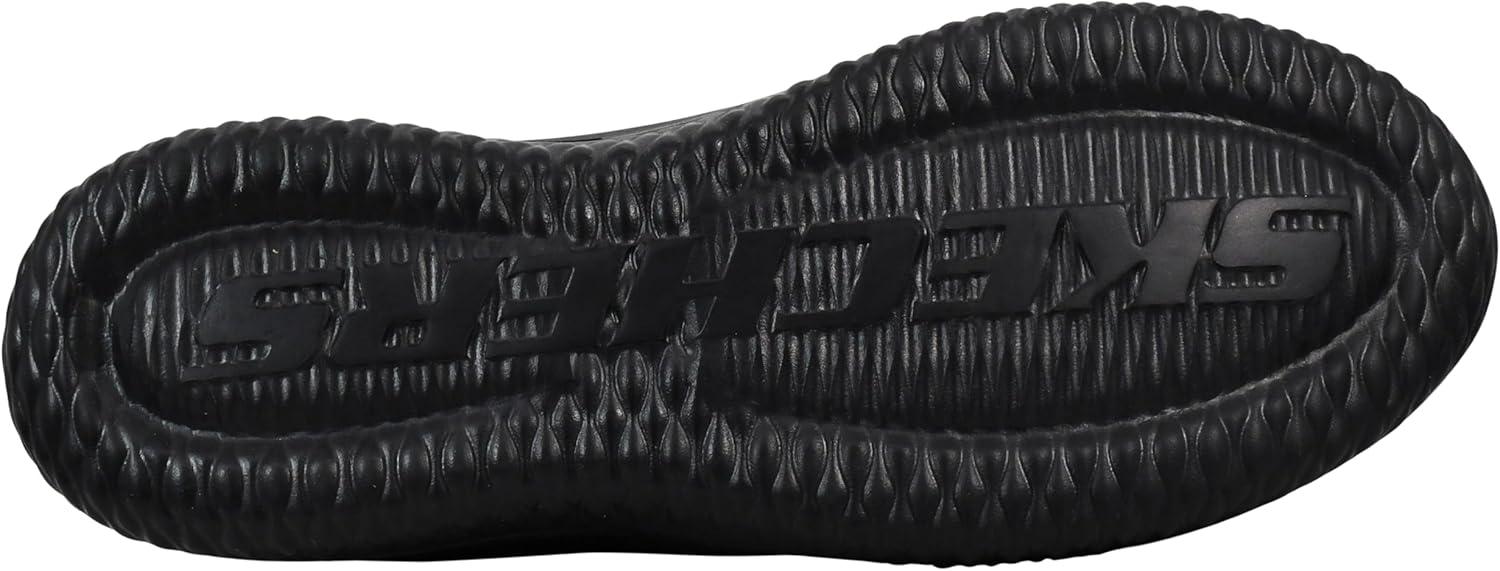 imageSkechers Mens Delson 30  Ezra Leather Bungee Lace Slip on SneakersBlackBlack