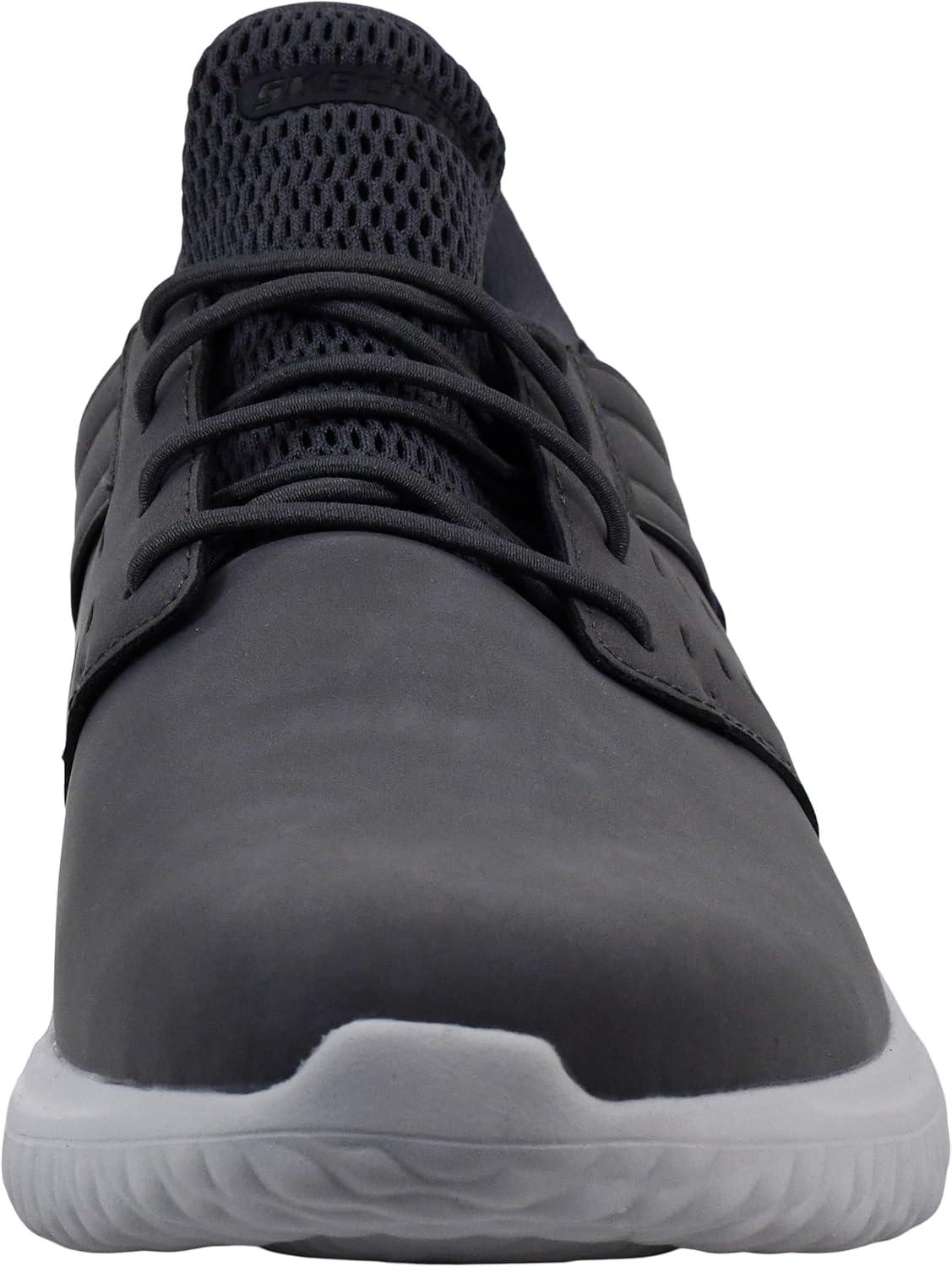 imageSkechers Mens Delson 30  Ezra Leather Bungee Lace Slip on SneakersGrey