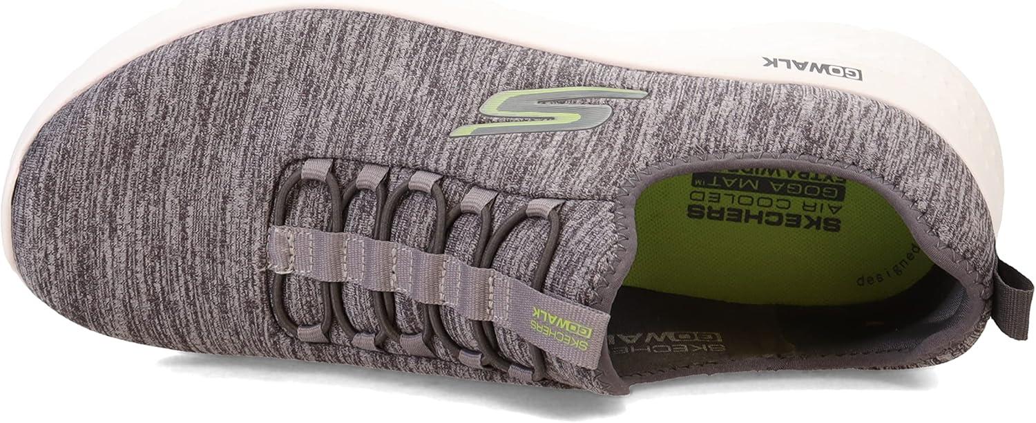 imageSkechers Mens Gowalk FlexAthletic Slipon Casual Walking Shoes with Air Cooled Foam SneakersGrayLime