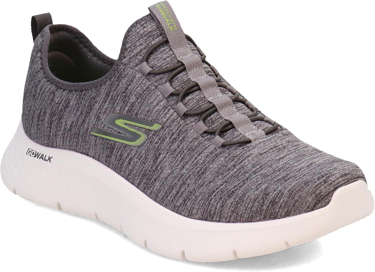 imageSkechers Mens Gowalk FlexAthletic Slipon Casual Walking Shoes with Air Cooled Foam SneakersGrayLime