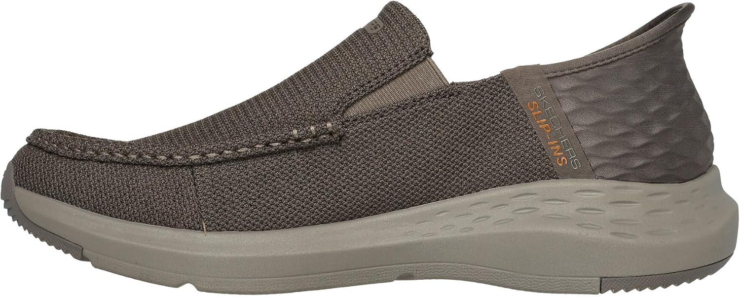 imageSkechers Mens RespectedCalum Goodyear Rubber Low Profile Leather Slip on with Twin Gore LoaferRalven Taupe