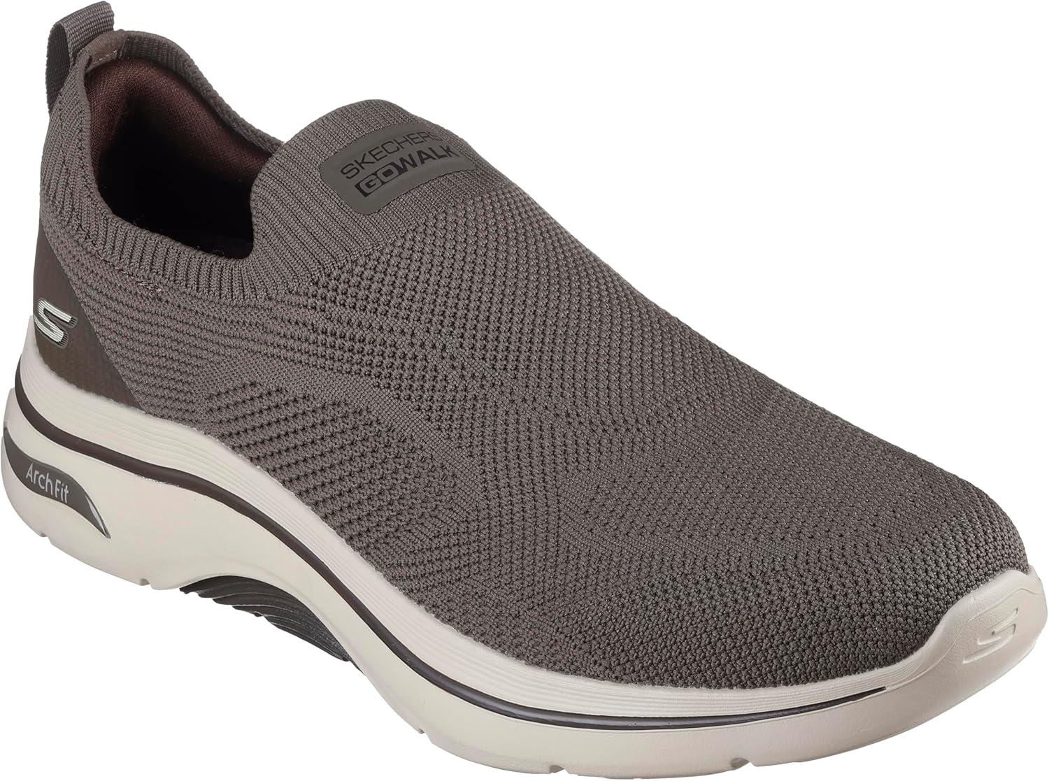 imageSkechers Mens Ultra Flex 30 Smooth Step Hands Free SlipIn ShoesTaupe Knitted