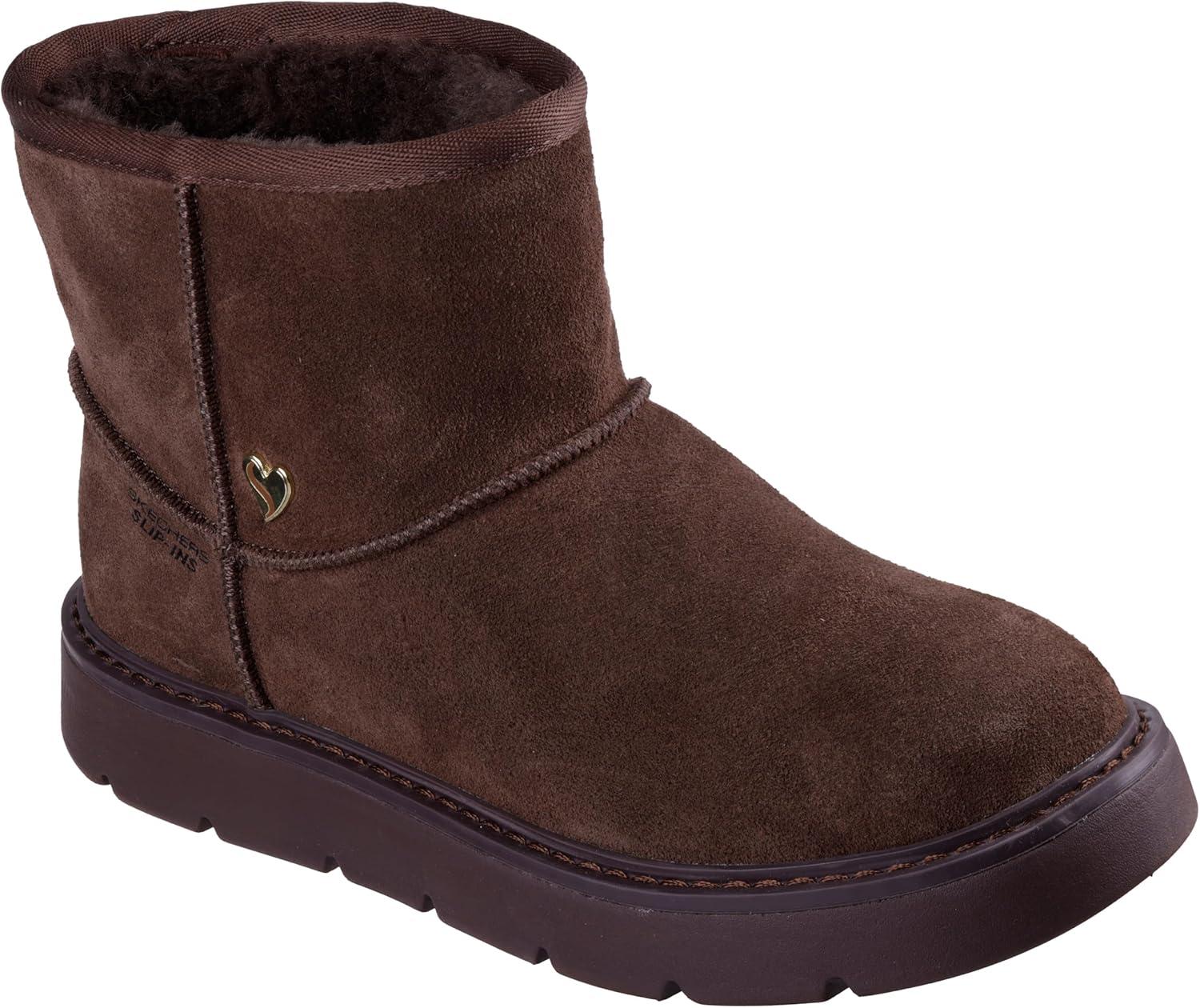 imageSkechers Womens Keepsakes Cozy Shorty Hands Free Slipins Snow BootChocolate