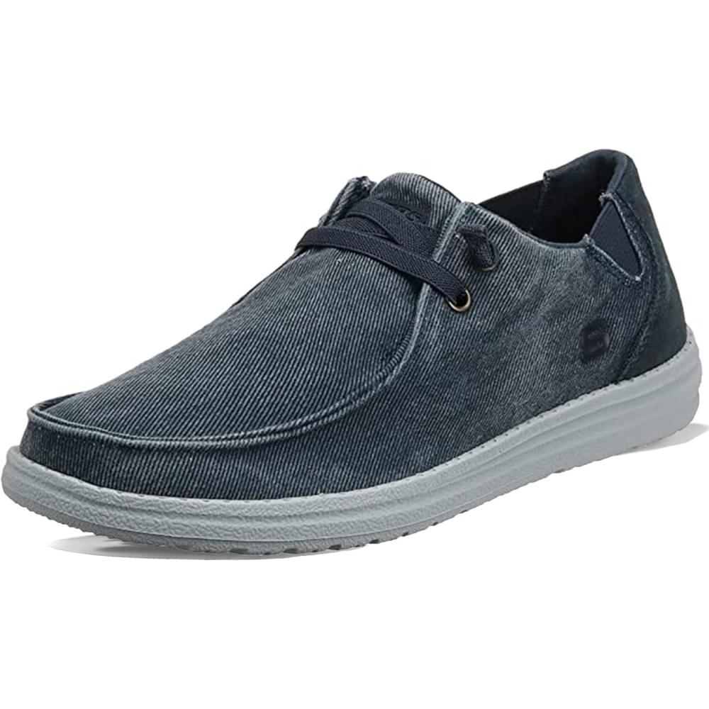 imageSkechers Mens MelsonRaymon Canvas Slip on MoccasinBlu
