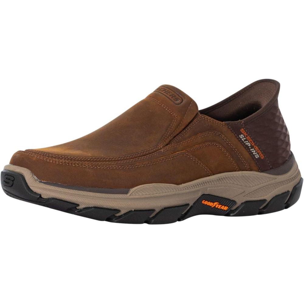 imageSkechers USA Mens RespectedElgin 204810 Moc Toe Leather SlipIns 240 cmCdb Crazy Horse Dark Brown
