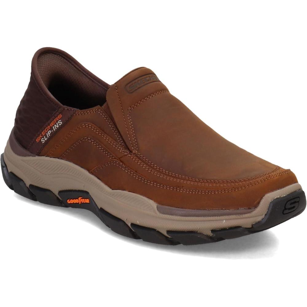 imageSkechers USA Mens RespectedElgin 204810 Moc Toe Leather SlipIns 240 cmDark Brown