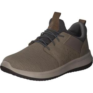 Skechers Men’s Classic Fit-Delson-Camden Sneaker(Taupe Mesh W Synthetic)