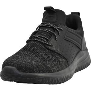 Skechers Men’s Delson 3.0 Cicada Sneaker(Black/Black)