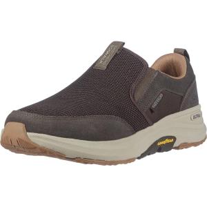Skechers Men’s Go Walk Outdoor-Athletic Slip-on Trail Hiking Shoes with Air Cooled Memory Foam Sneaker(Brown)