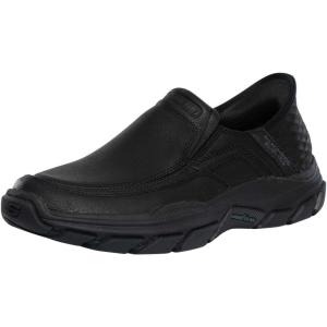 Skechers USA Men’s Respected-Elgin 204810 Moc Toe Leather Slip-Ins, 24.0 cm(Bbk ( Black/Black ))