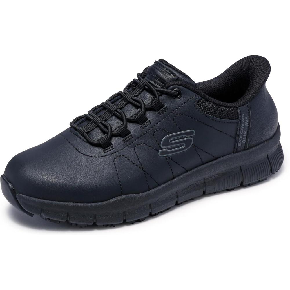 imageSkechers Womens Womens Work Hands Free Slip Ins Nampa Cottonbud Bungee Athletic SrBlack