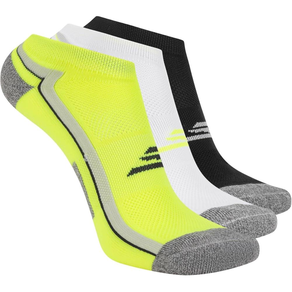 imageSkechers mens 3pack Performance Golf Low Cut Socks Odor Control ampamp Mesh VentilationSafety YellowWhiteBlack