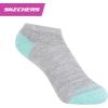 Skechers Girls’ 10-Pack Performance No Show Socks, Everyday Wear for Kids, Soft & Comfort-fit(Light Grey Heather Multicolor)
