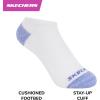 Skechers Girls’ 10-Pack Performance No Show Socks, Everyday Wear for Kids, Soft & Comfort-fit(White Multicolor)