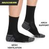 Skechers Men’s Classic Comfort-Fit & Cushioned Footbed Crew Socks (6-Pack)(Black/White)