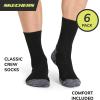 Skechers Men’s Classic Comfort-Fit & Cushioned Footbed Crew Socks (6-Pack)(Black/White)