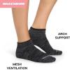 Skechers Women’s 6-Pack Performance Quarter Crew Socks, Breathable & Cushioned Footbed(Medium Grey/Light Grey/Charcoal)