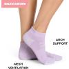 Skechers Women’s 6-Pack Performance Quarter Crew Socks, Breathable & Cushioned Footbed(Sky/Orchid/White)