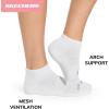 Skechers Women’s 6-Pack Performance Quarter Crew Socks, Breathable & Cushioned Footbed(White)