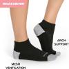 Skechers Women’s 6-Pack Performance Quarter Crew Socks, Breathable & Cushioned Footbed(White/Light Grey Heather/Black)
