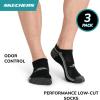 Skechers mens 3-pack Performance Golf Low Cut Socks, Odor Control & Mesh Ventilation(Black)