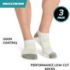 Skechers mens 3-pack Performance Golf Low Cut Socks, Odor Control & Mesh Ventilation(Safety Yellow/White/Black)