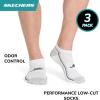 Skechers mens 3-pack Performance Golf Low Cut Socks, Odor Control & Mesh Ventilation(White)