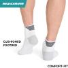 Skechers mens 3-pack Performance Golf Quarter Crew Socks, Odor Control & Mesh Ventilation(White)