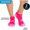 Skechers womens 3-pack Performance Pickleball Low Cut Socks, Odor Control & Mesh Ventilation(Velvet Dust/White/Knockout Pink)
