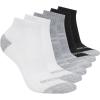 Skechers Women’s 6-Pack Performance Quarter Crew Socks, Breathable & Cushioned Footbed(White/Light Grey Heather/Black)