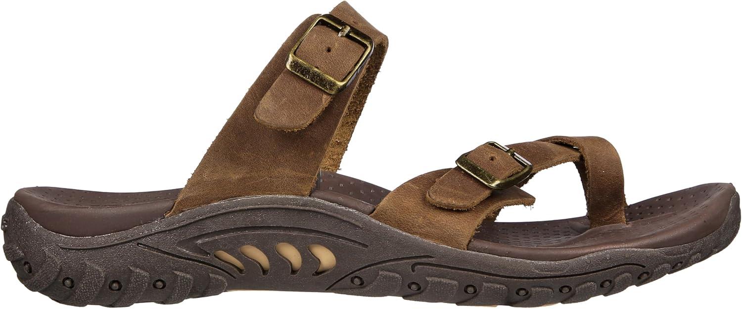 imageSkechers womens Reggaecarribean Double Buckle Toe Thong SlideDesert Crazyhorse