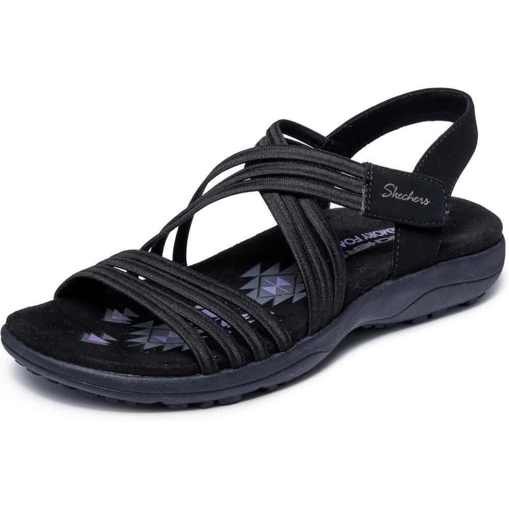 imageSkechers Womens Reggae SlimSunnyside 20 Sport SandalBlackBlack