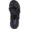 Skechers womens Reggae-carribean – Double Buckle Toe Thong Slide(Black)