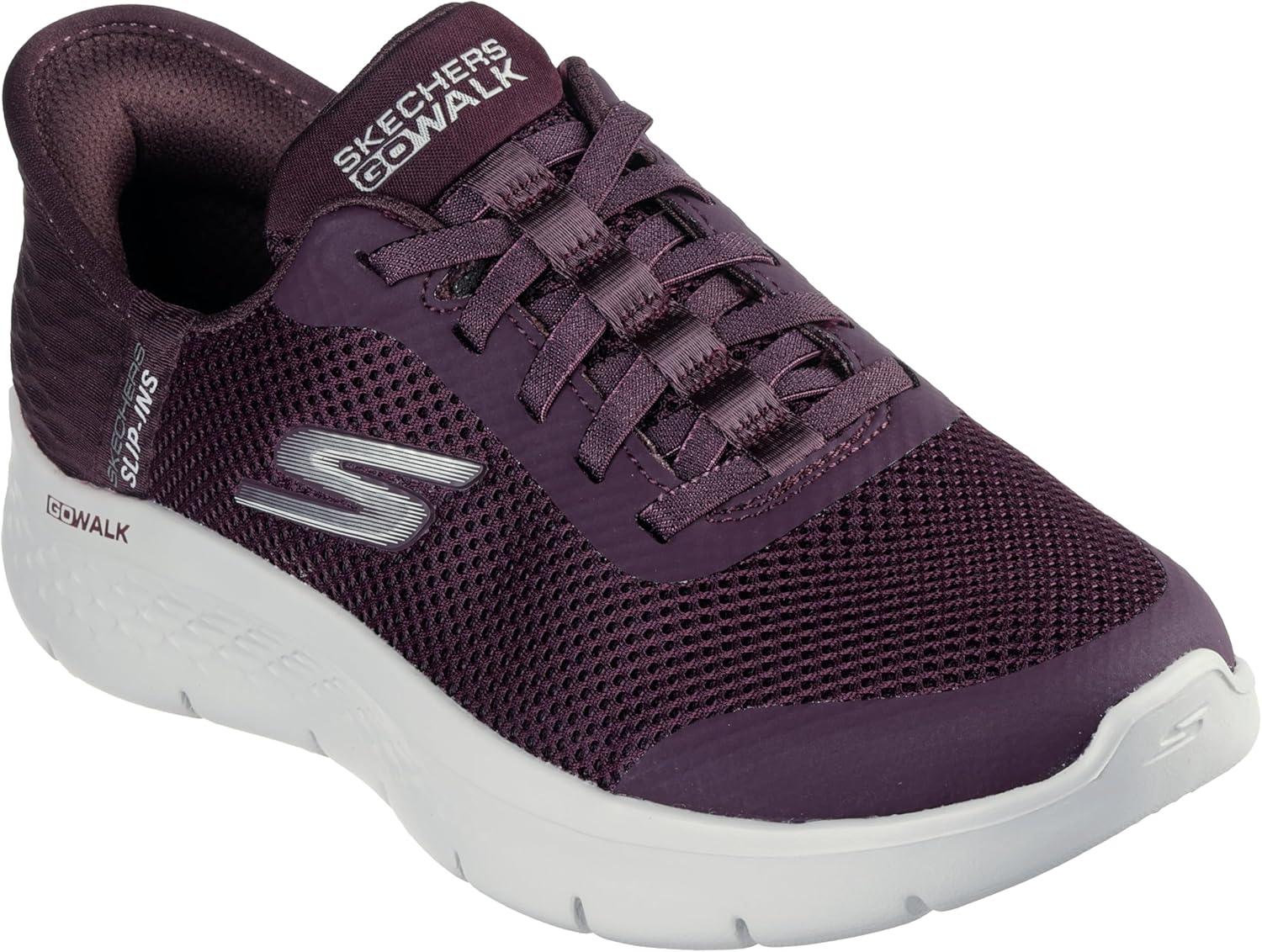 imageSkechers Womens Go Walk Flex Hands Free SlipinsGrand Entry SneakerBurgundy