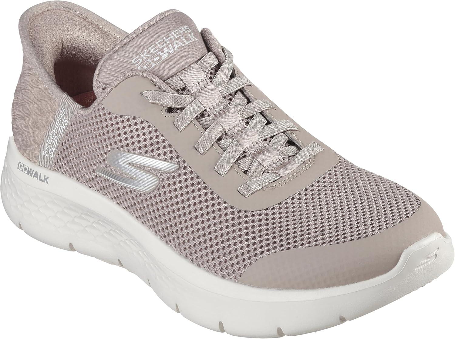 imageSkechers Womens Go Walk Flex Hands Free SlipinsGrand Entry SneakerTaupe