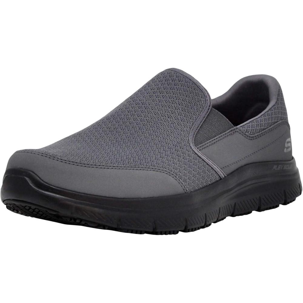 imageSkechers Mens Flex Advantage Slip Resistant Sr Mcallen Slip onCharcoal