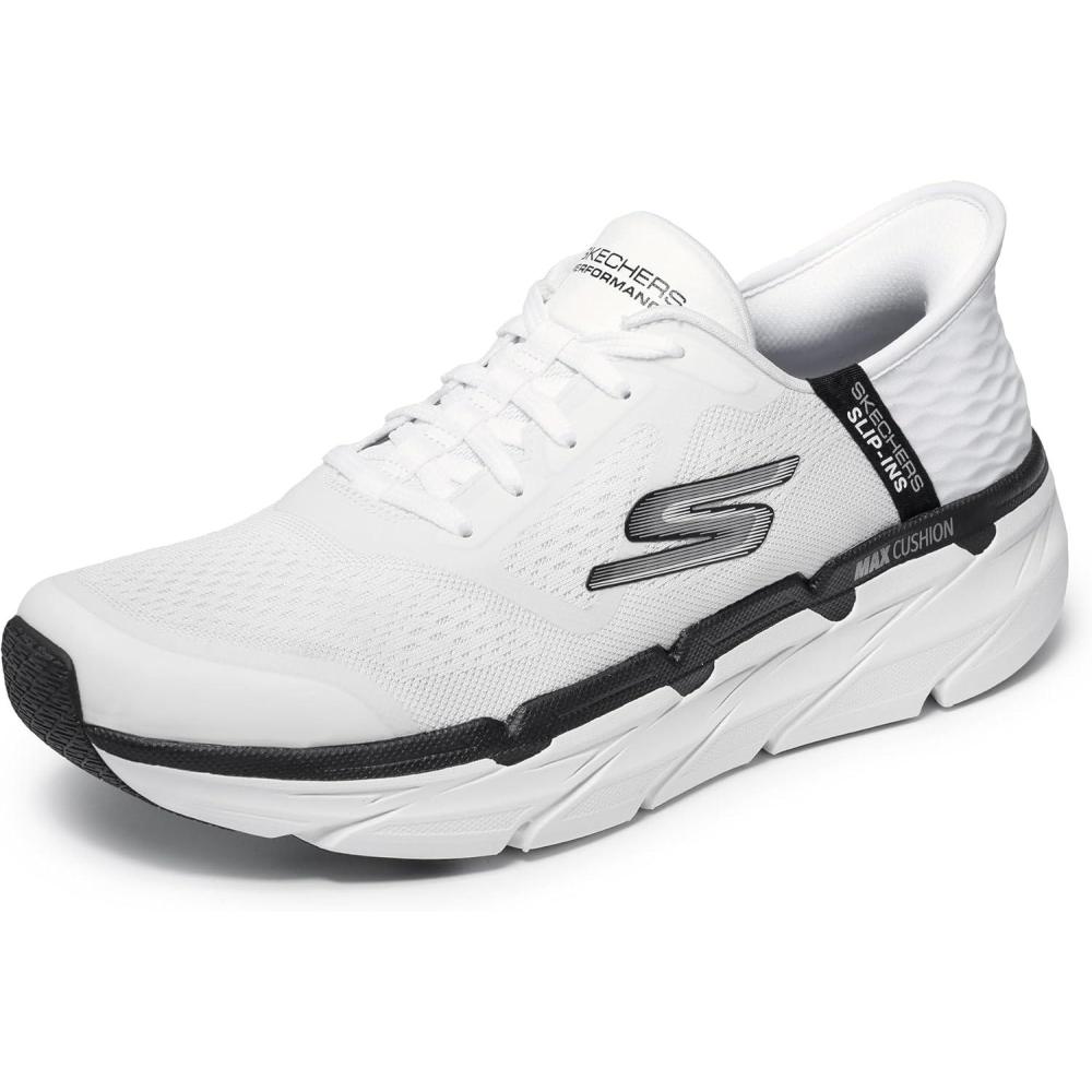 imageSkechers Mens Max Cushioning Slipins  Athletic Workout Running Walking Shoes with Memory FoamWhite