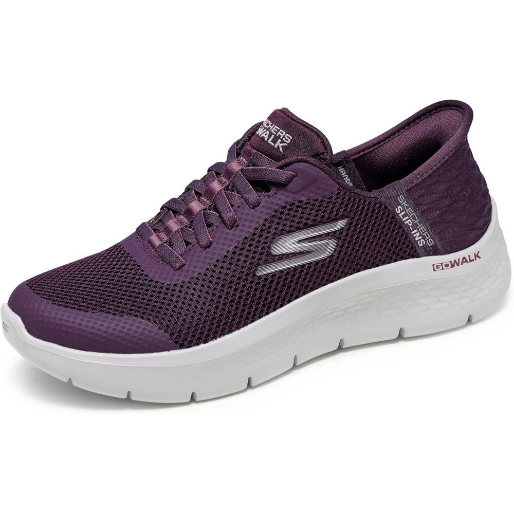 imageSkechers Womens Go Walk Flex Hands Free SlipinsGrand Entry SneakerBurgundy