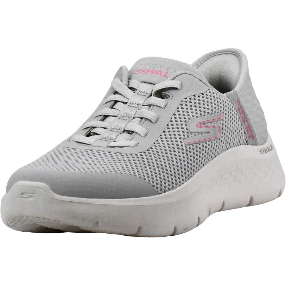 imageSkechers Womens Go Walk Flex Hands Free SlipinsGrand Entry SneakerGreyPink