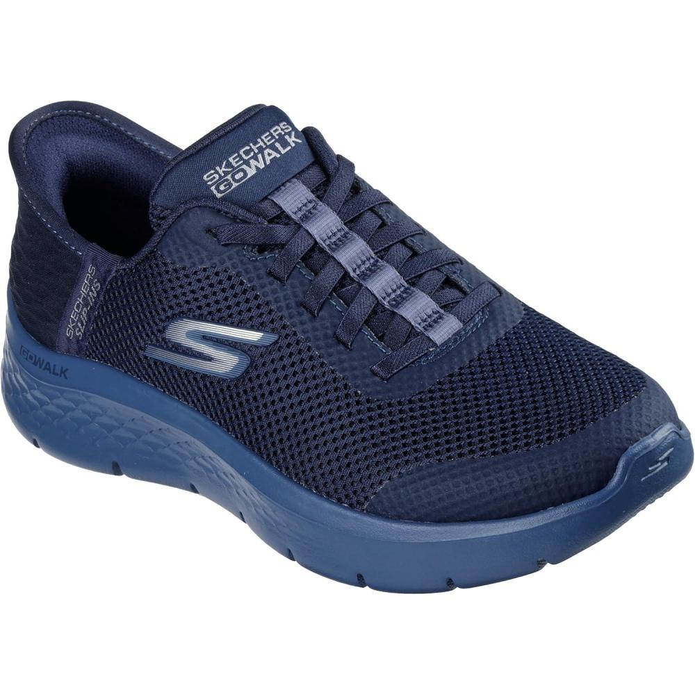 imageSkechers Womens Go Walk Flex Hands Free SlipinsGrand Entry SneakerNavy Textile Navy Trim