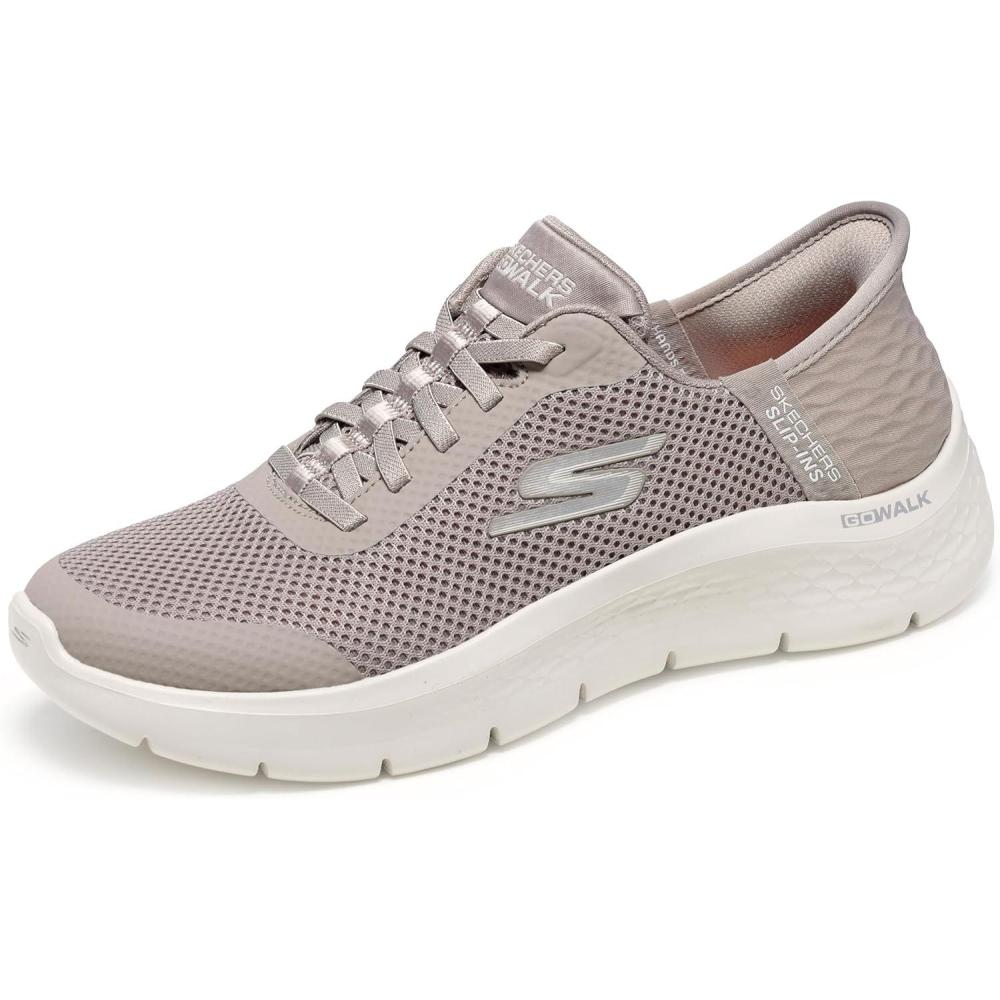 imageSkechers Womens Go Walk Flex Hands Free SlipinsGrand Entry SneakerTaupe